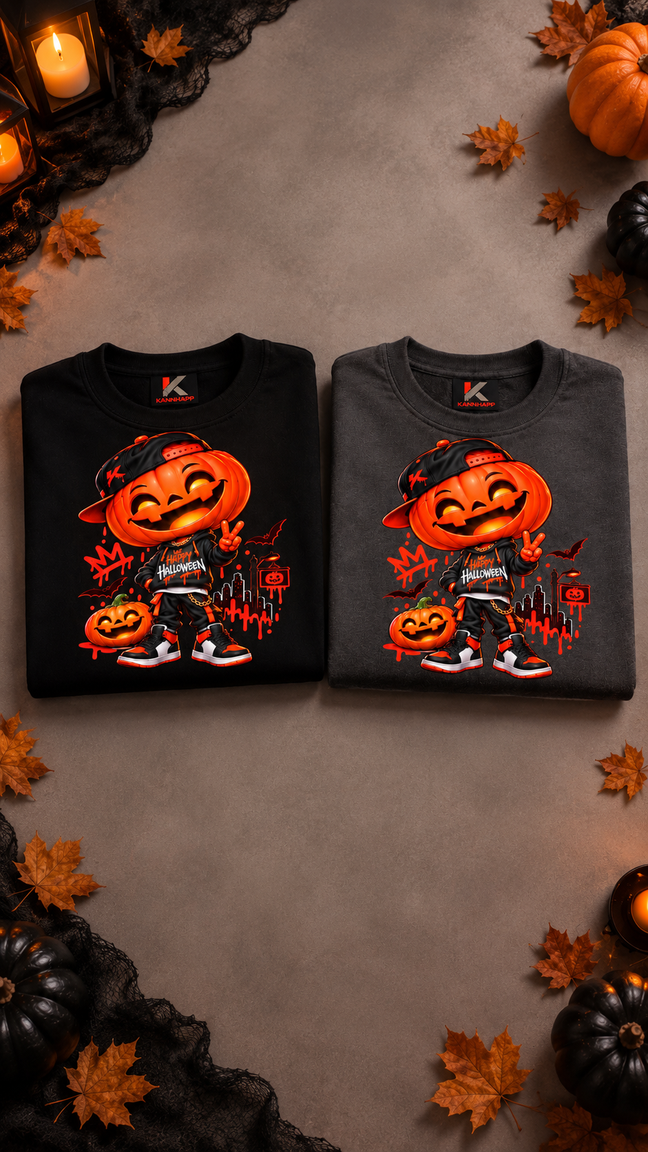 Sweatshirt Halloween KANNHAPP – Collection temporaire – Citrouille Streetwear