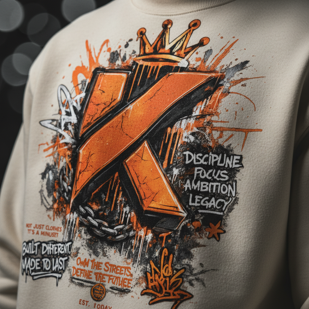 Crewneck Bone plan rapproché logo - fond flou