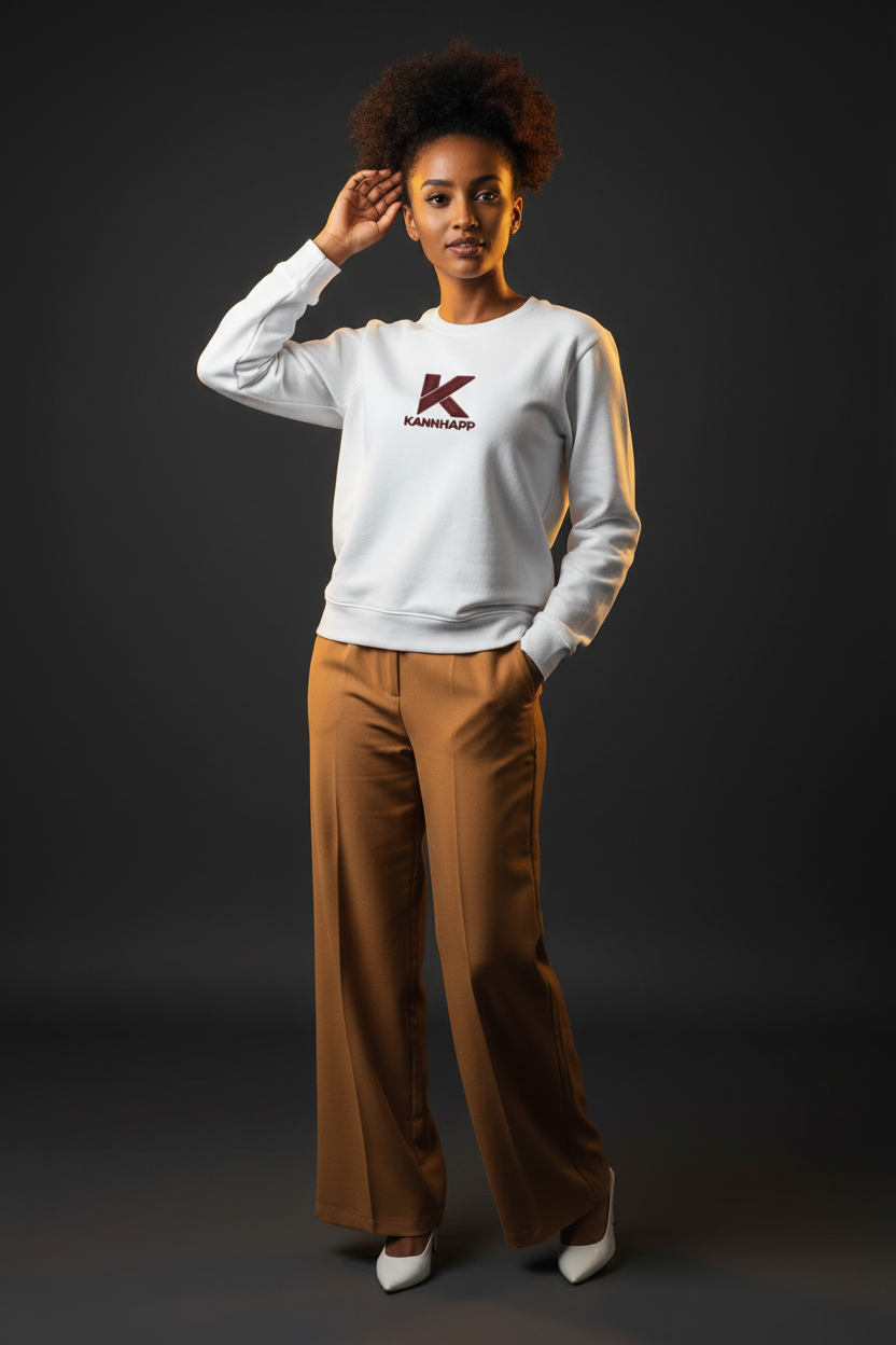 Crewneck KANNHAPP blanc femme éthiopienne studio
