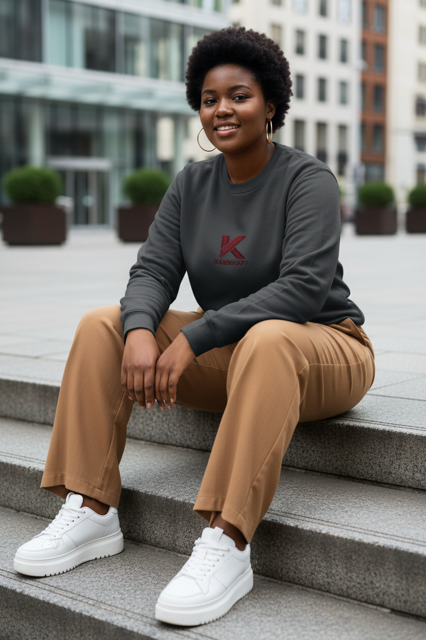 Crewneck KANNHAPP carbon grey femme noire extérieur