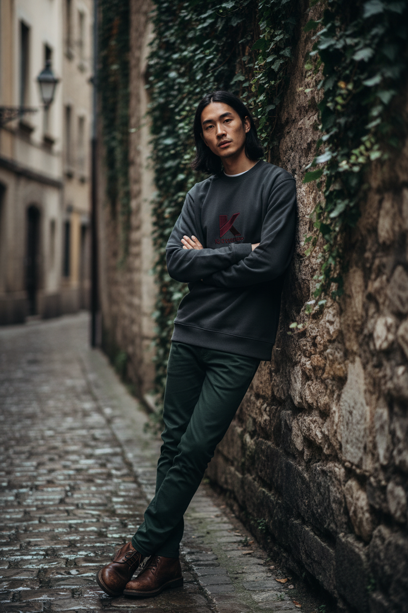 Crewneck KANNHAPP carbon grey homme vietnamien ruelle