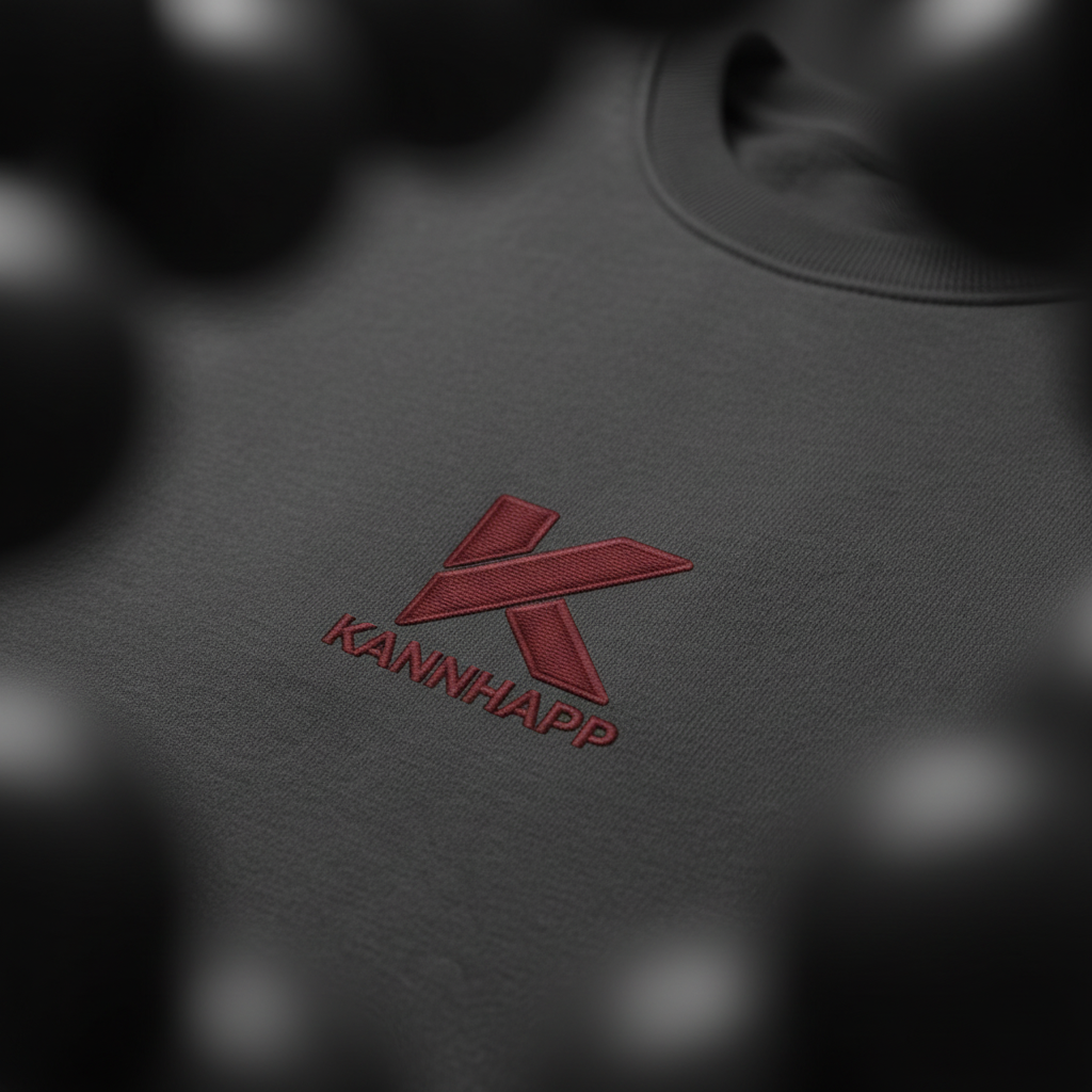 Crewneck KANNHAPP carbon grey plan rapproché logo