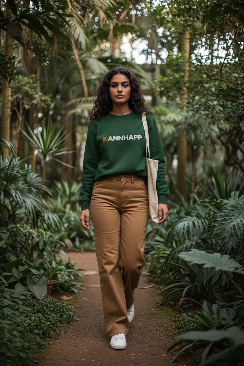 Crewneck KANNHAPP forest green femme marocaine jardin