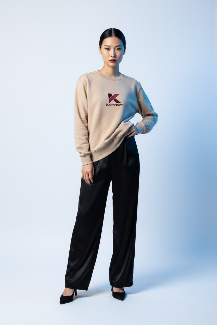 Crewneck KANNHAPP latte femme japonaise studio