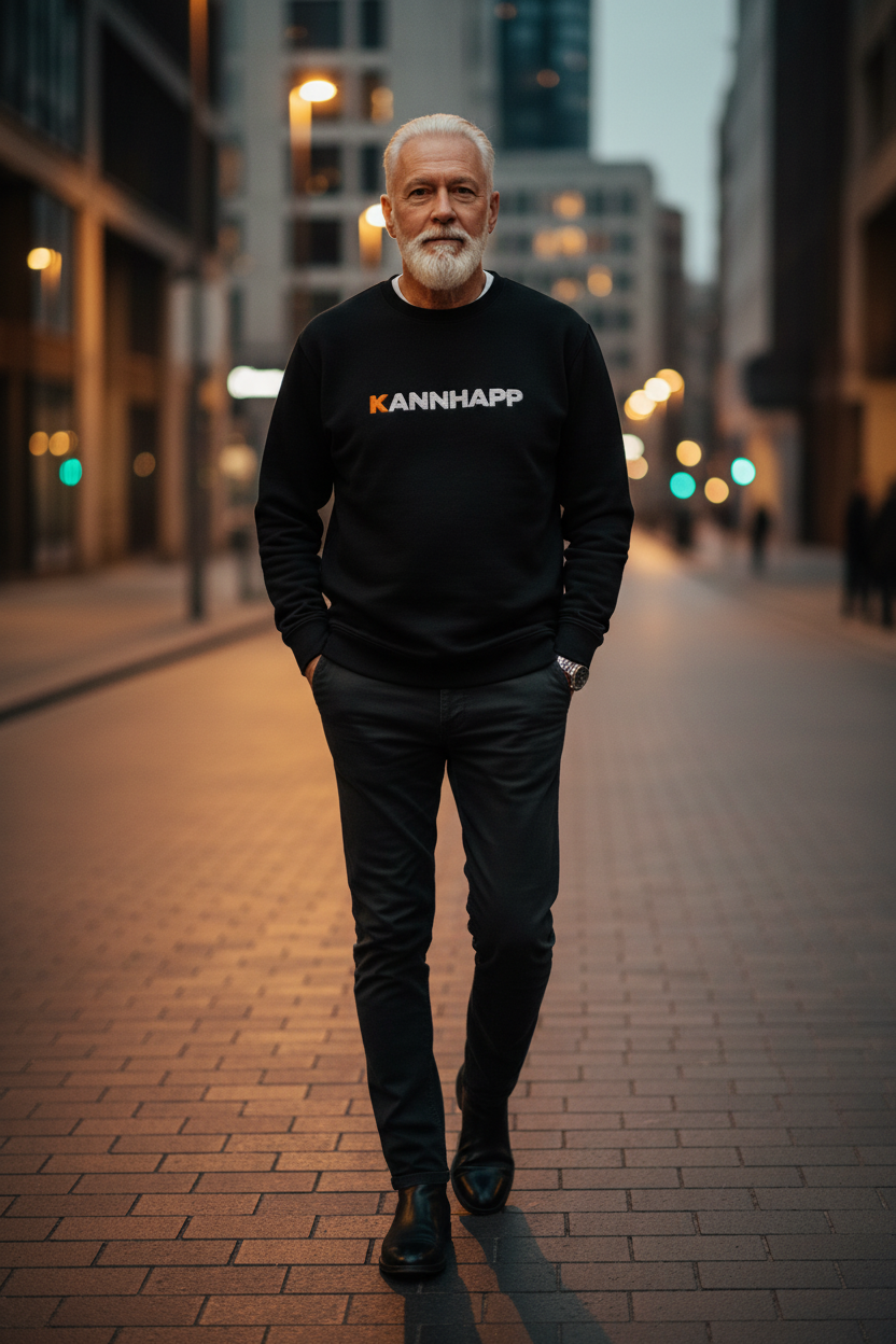 Crewneck KANNHAPP noir homme 75 ans ville extérieur