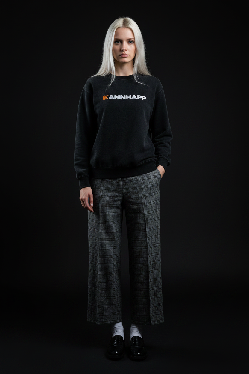 Crewneck KANNHAPP vintage black femme russe studio