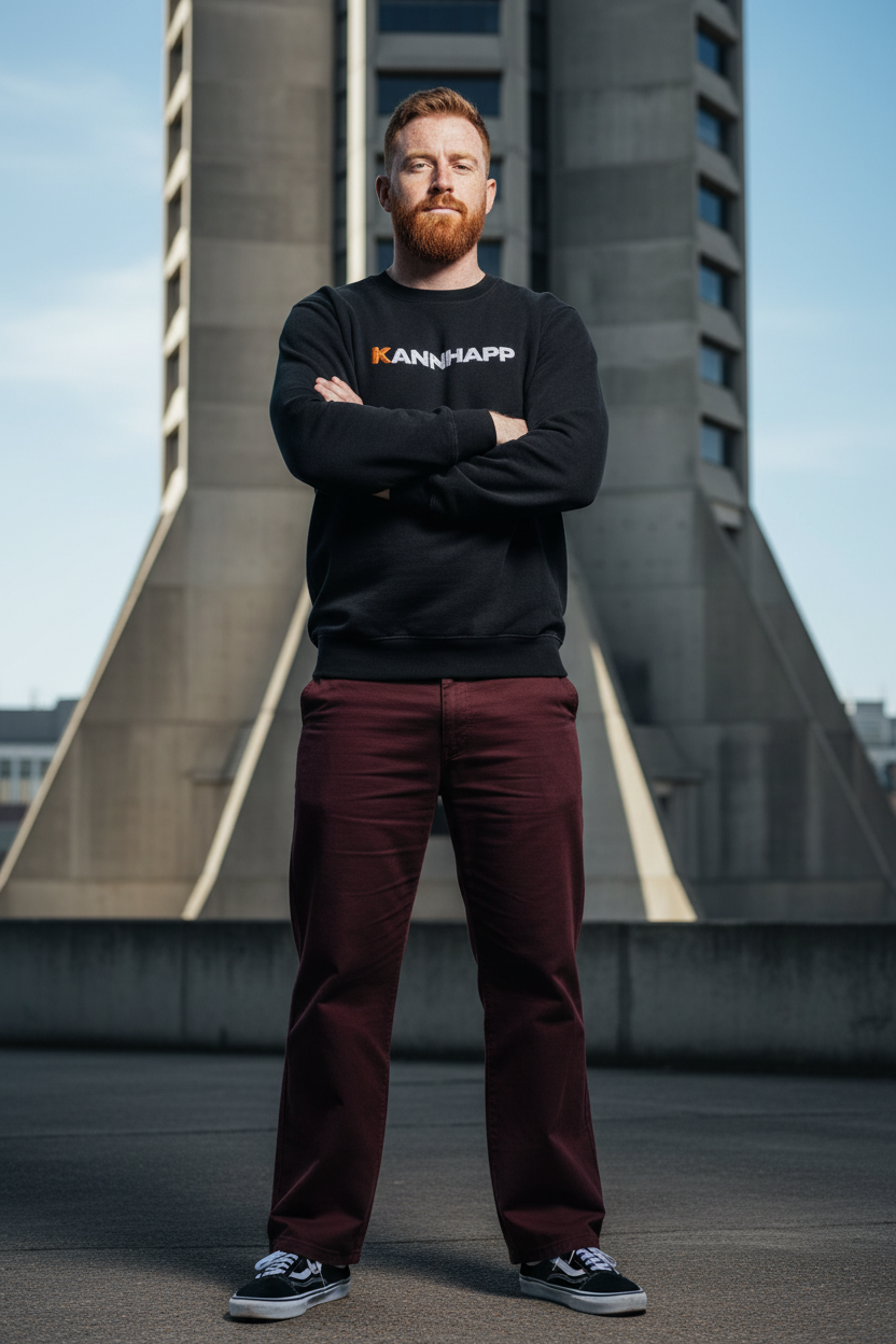 Crewneck KANNHAPP vintage black homme irlandais Vans brutaliste