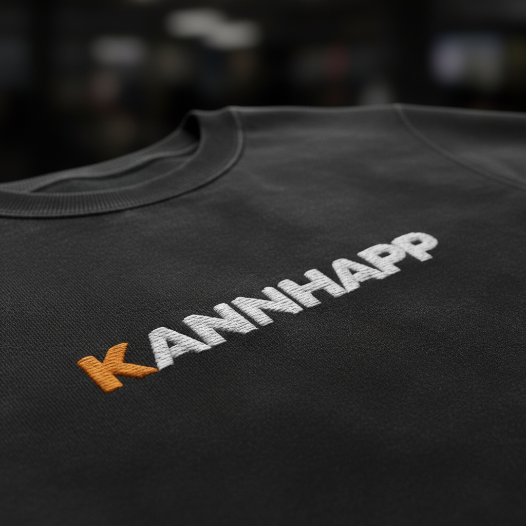 Crewneck KANNHAPP vintage black plan rapproché logo