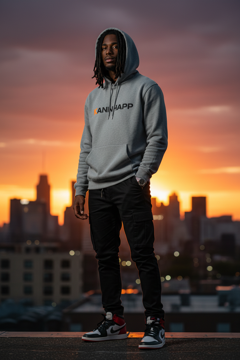 Extérieur - Hoodie Sport Grey KANNHAPP Rooftop Sunset