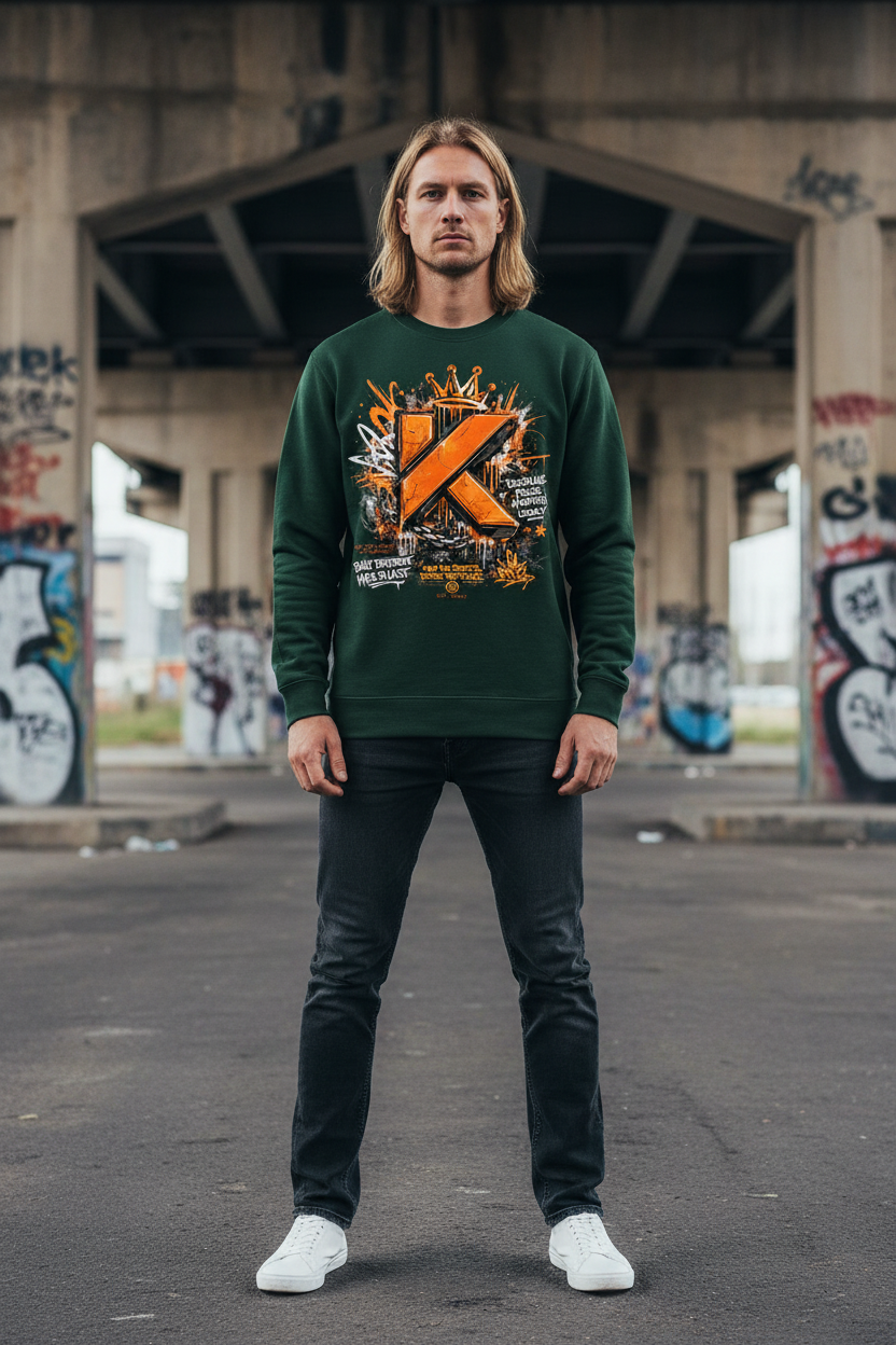 Homme blond cheveux longs - Forest Green - industriel