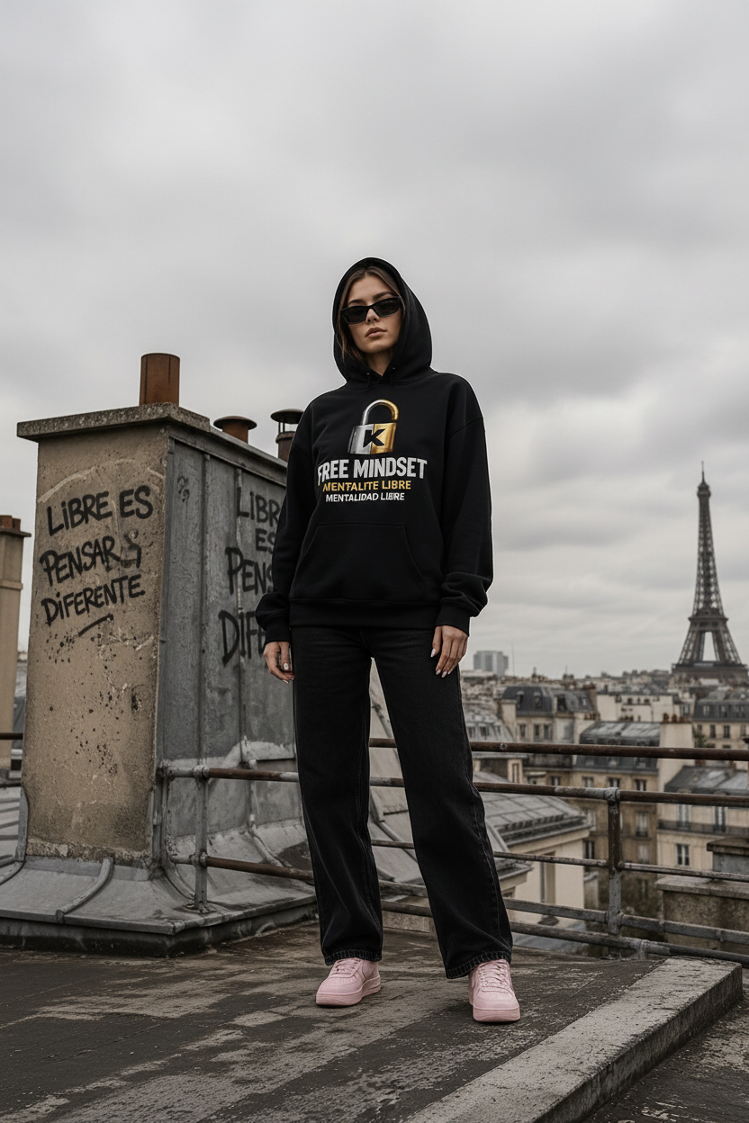Hoodie Free Mindset - Modèle Paris
