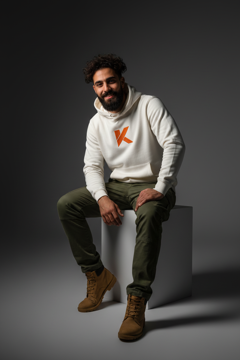 Hoodie KANNHAPP bone homme barbu studio cube