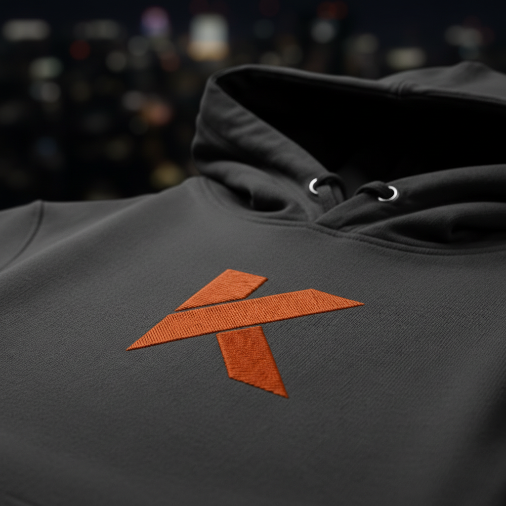 Hoodie KANNHAPP carbon grey plan rapproché logo