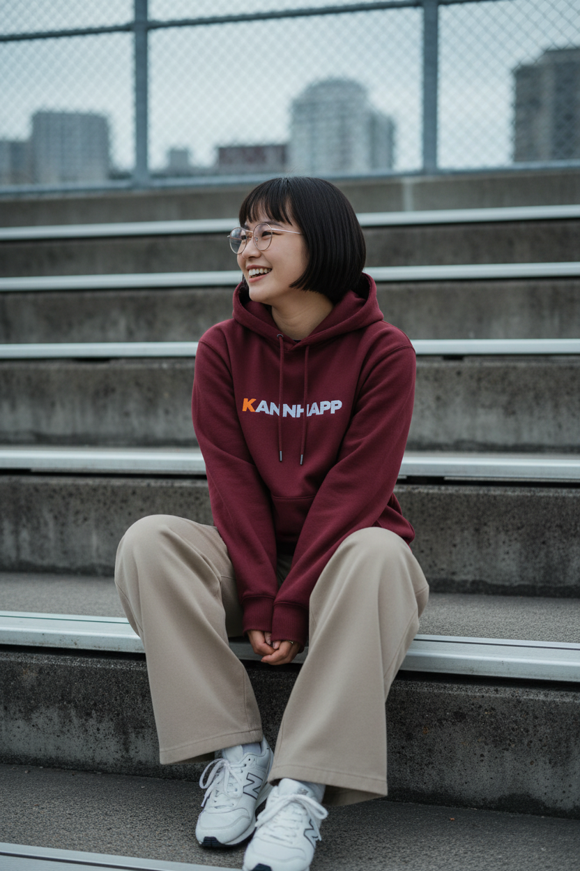 Hoodie KANNHAPP maroon femme asiatique gradins