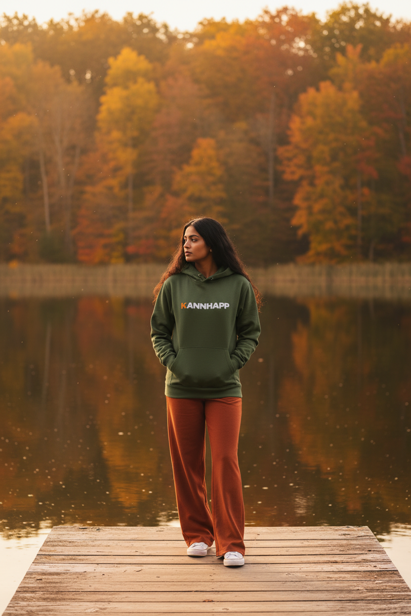 Hoodie KANNHAPP military green femme lac automne