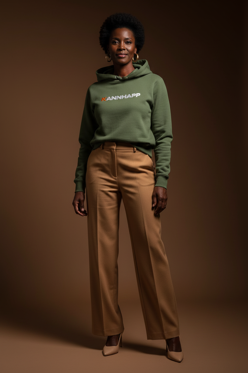 Hoodie KANNHAPP military green femme noire mature studio
