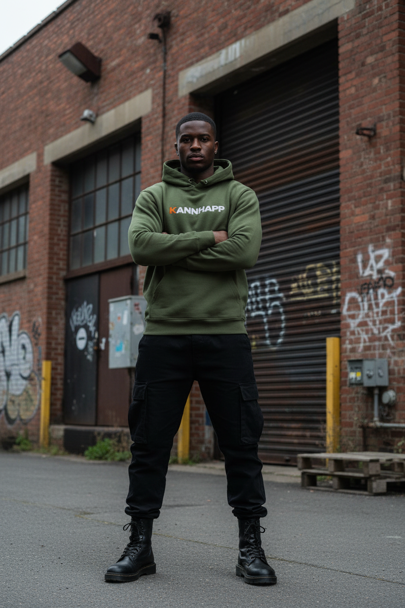 Hoodie KANNHAPP military green homme entrepôt