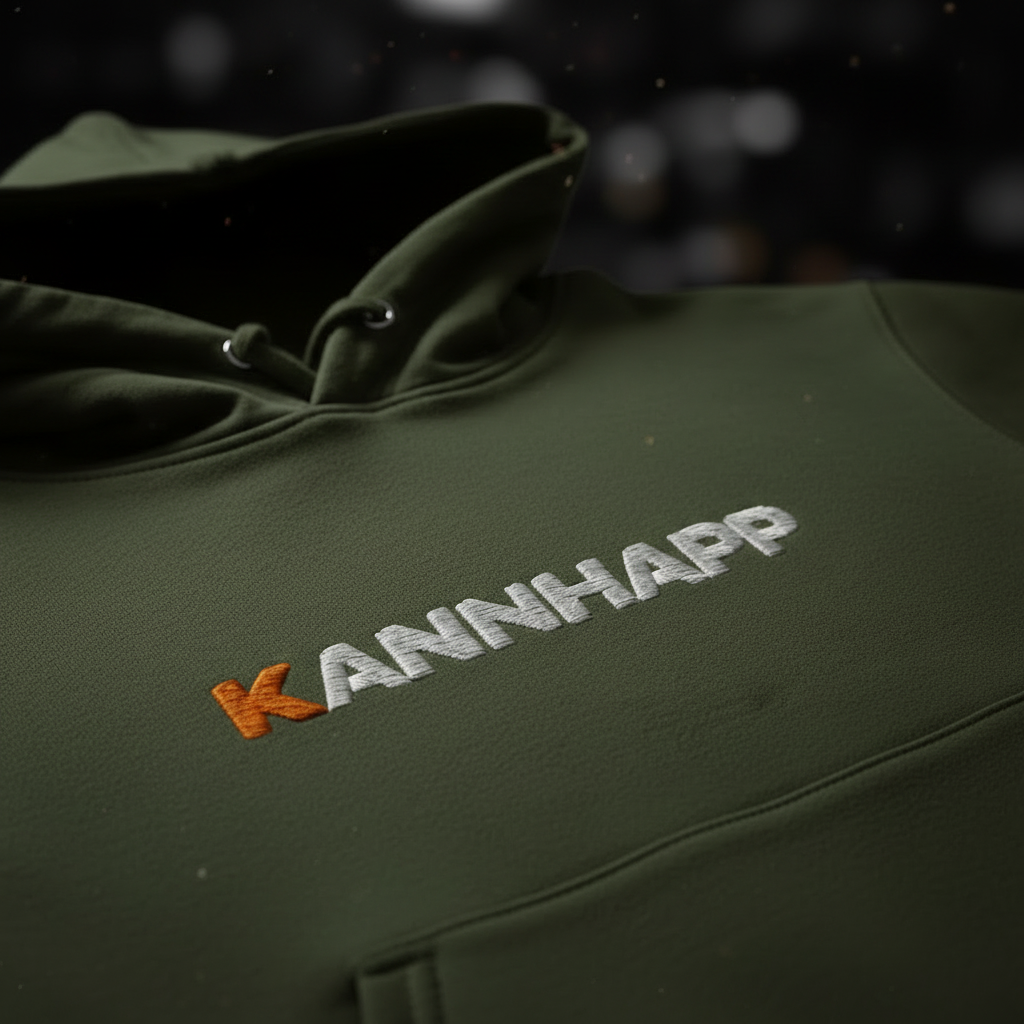 Hoodie KANNHAPP military green plan rapproché logo exact
