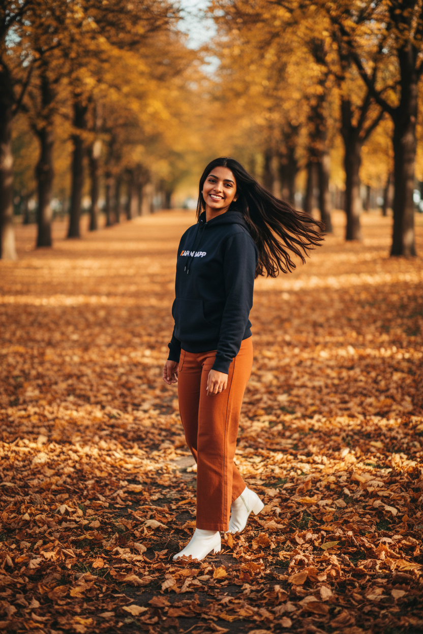 Hoodie KANNHAPP navy femme parc automne