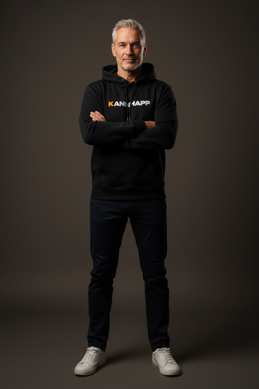 Hoodie KANNHAPP noir homme argenté studio