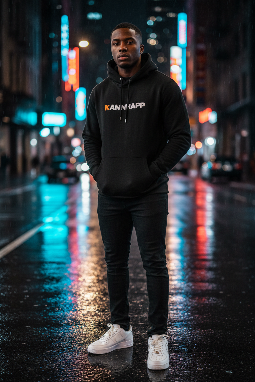 Hoodie KANNHAPP noir homme nuit néons