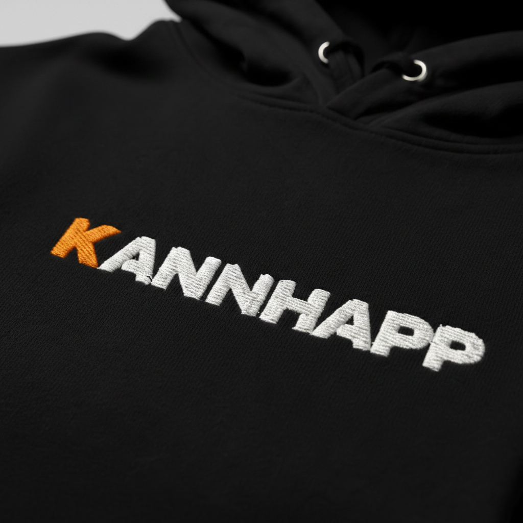Hoodie KANNHAPP noir plan rapproché logo