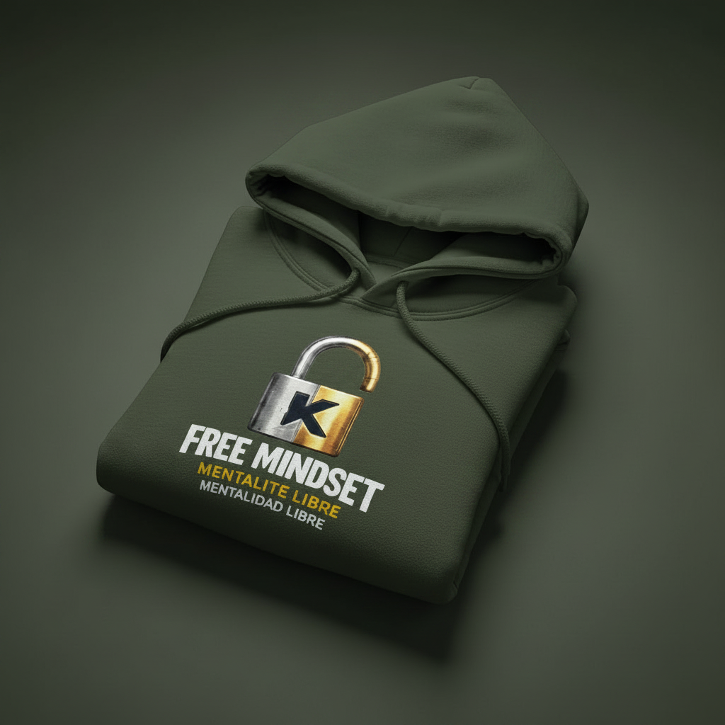 Military Green - Plié carré cadenas argent/or