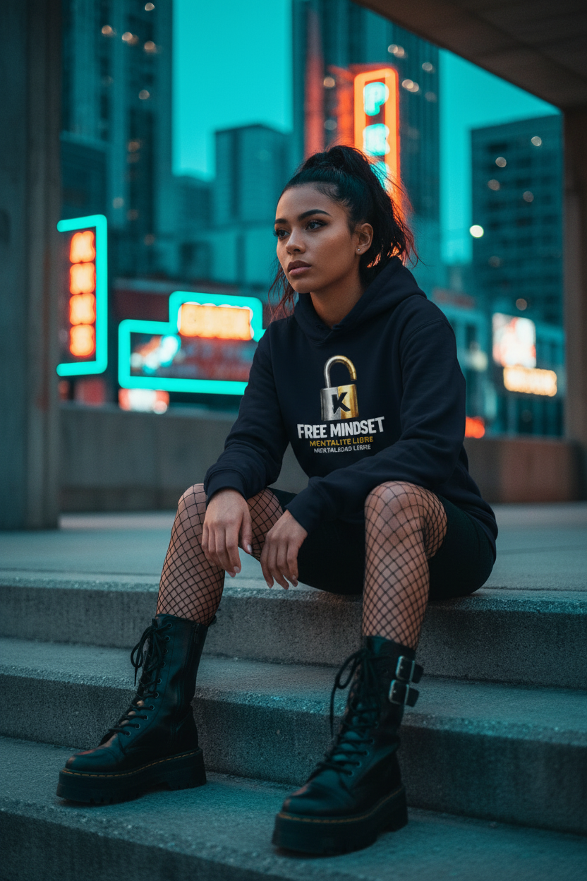 Navy outdoor - Femme métisse brutalist