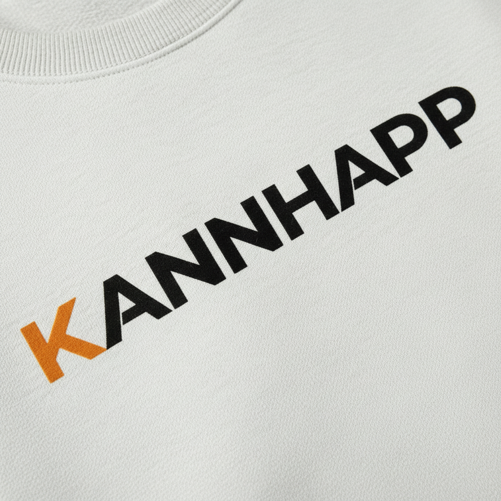 Plan Rapproché - Logo KANNHAPP Floqué Blanc Référence