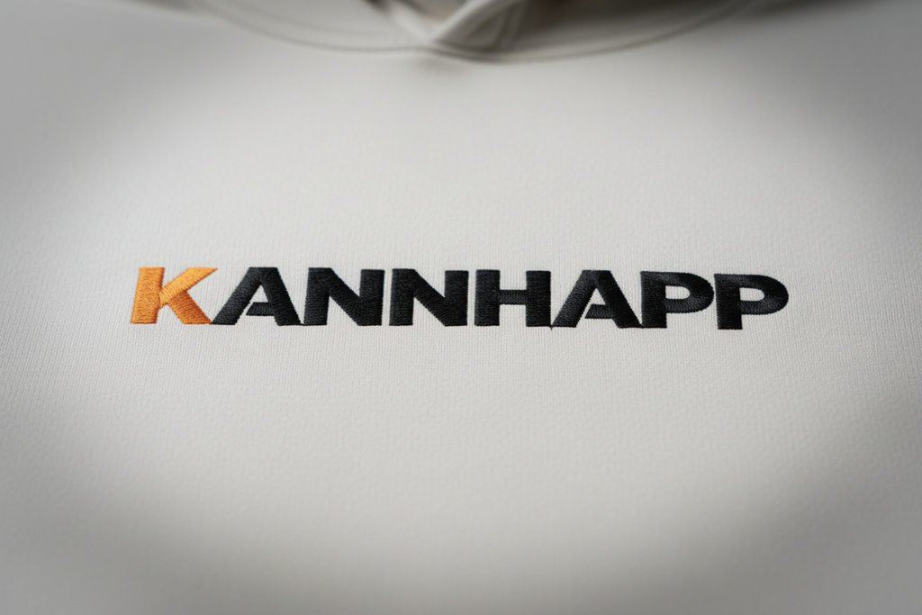 Plan rapproché logo white hoodie