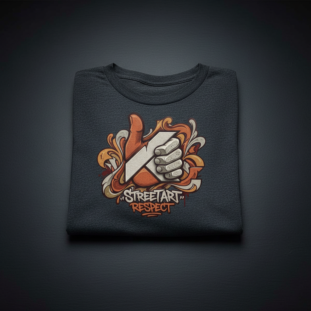 T-shirt Dark Grey Heather plié carré avec logo exact