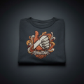 T-shirt Dark Grey Heather plié carré avec logo exact